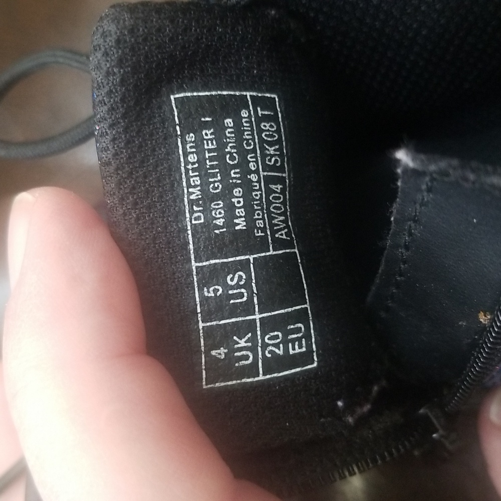 Dr Martens 1460 Blue Cosmic Glitter Boots - Picture 3 of 15